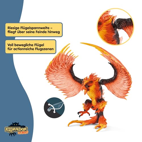 SCHLEICH ELDRADOR Creatures | Feueradler 42511 | ELDRADOR Monster Spielfigur mit beweglichen Flügeln | Coole Actionfigur | tolles Geschenk für Kinder | Spielzeug ab 7 Jahre | 17 x 13 x 13 cm