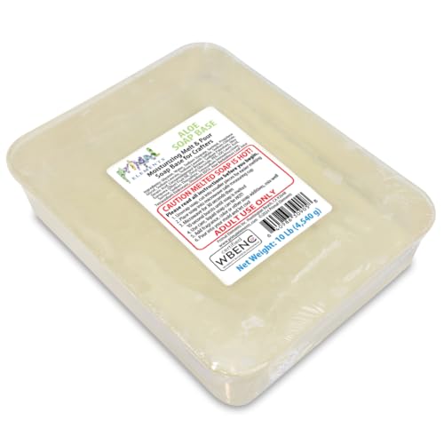 Primal Elements Aloe Soap Base - Moisturizing Melt and Pour Glycerin Soap Base for Crafting and Soap Making, Easy to Cut - 10 Pound