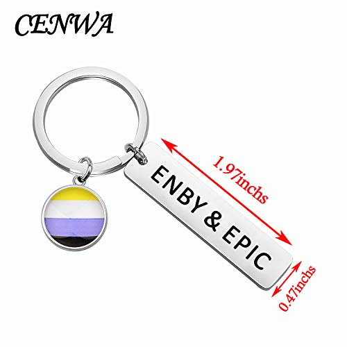 CENWA Non-Binary Gift LGBTQIA Gay Enby Lesbian Gender Fluid Non Binary Pride Queer Gift Non Binary Flag Enby and Epic2