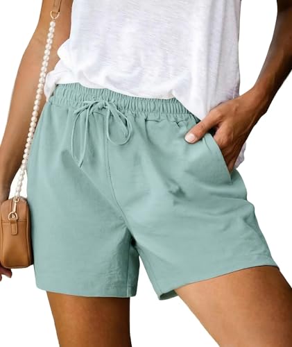 Terecey Jogginghose Damen Kurz Sport Shorts Aus Leinen Für Reise