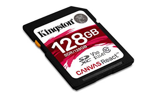 Kingston Canvas React 128GB SDXC Class 10 SD Memory Card UHS-I100MB/s R Flash Memory High Speed SD Card SDR/128GB