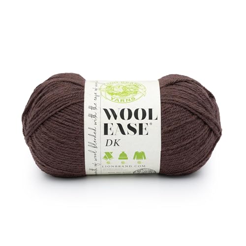 Image of Lion Brand Yarn, Wool-Ease DK Crochet & Knit Yarn, Hickory, Brown, 1 Pack | Classic DK Weight Wool Acrylic Blend Knit & Crochet Fiber for Warm Blankets, Light Sweaters, Fall & Winter Hats