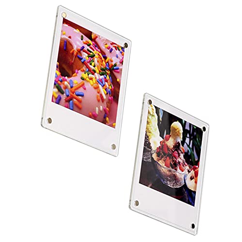 3in Magnetischer Fotorahmen-Aufkleber, 2-seitiger Klarer Kristallstruktur-Acryl-Fotorahmen-Kühlschrankaufkleber für -Magnet-Kühlschrankaufkleber