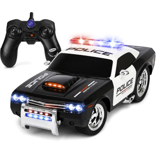 Kidirace Rechargeable Police Car Remote Control Toy for Kids, Hobby Rc Cars Toys, Lights & Siren...
