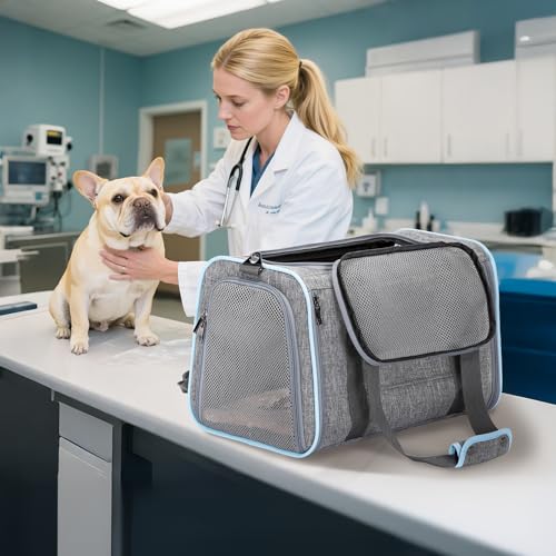 Petsfit Expandable Cat Carrier Dog Carrier,Airline Approved Soft-Sided Portable Pet Travel Washable Carrier for Kittens,Puppies,Removable Soft Plush mat and Pockets,Locking Safety Zippers by Petsfit - Used condition - Image 9