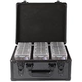 EcoVibe Graded Card Case, Aluminum Alloy Trading Card Storage Box with Carry Handle, Sports Card Case Holders with Dividers, Graded Card Storage Boxes Fits Psa, TCG, Csg, BGS, SGC Slabs