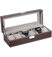 Amazon.com: NEX Watch Box, 6 Slots Leather Watch Display Case