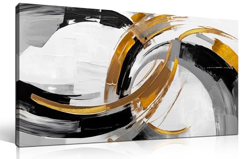 AUUZAIUA Large Abstract Canvas Wall Art for Living Room Black