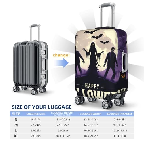 Halloween Happy Ghost Travel Luggage Covers - Elasticity Suitcase Covers Protector for Luggage 18-32 Inch2