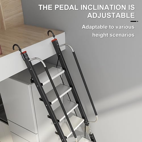 Adjustable 3-Level Step Ladder for Safe Attic Bunk Beds, Emergency Fire Escape Ladder with Non-Slip Feet - Perfect for Home and Outdoor Use