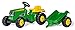 Rolly Toys 012190 - rollyKid John Deere (mit Anhänger, Drehschemellenkung, Alter 2,5 - 5 Jahre, Heckkupplung), grün