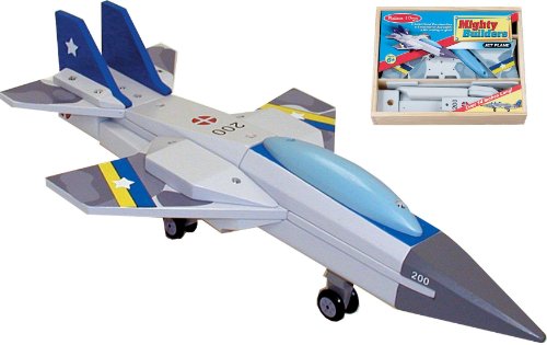 Melissa & Doug Deluxe Wooden Mighty Builders Jet Plane