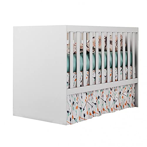 Quarto de Bebê Completo Guarda Roupa 3 Portas, Cômoda e Berço Núbia Espresso Móveis Branco