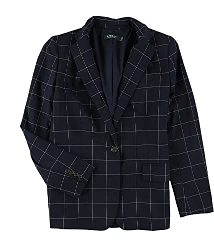 Ralph Lauren Womens Bonaro One Button Blazer Jacket, Blue, 6 #TOP18