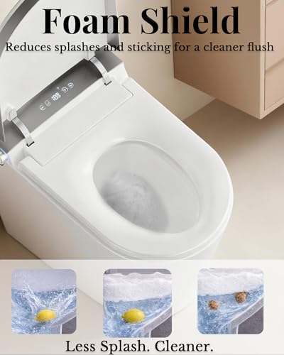 Image of EchosLife Luxury Smart Toilet with Bidet Built In, Auto Open /Close, Auto Flush, Blackout Flush, Foam Dispenser, Odor Control, ADA Comfort Height One Piece Elongated Toilet, Tank Built-In, Heated Seat
