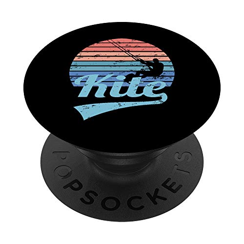 KITE Kitesurfing Kiteboarding Kitesurfen Surf Vintage Retro PopSockets PopGrip: Ausziehbarer Sockel und Griff für Handys/Tablets mit Tauschbarem Top