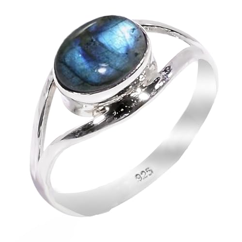 Ring With Labradorite Stone 925 Sterling Silver Ring For Women Men Wedding, Engagement Ring Boho Antique Ring Minimalist Design Ring Size 7.5