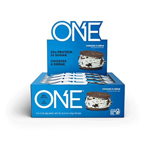 One Protein Bars, Cookies & Creme, Gluten Free Protein Bars With 20G Protein And Only 1G Sugar, Guilt-Free Snacking For High Protein Diets, 2.12 Oz (12 Count) #TOP28