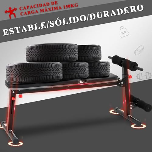 ISE Banco Musculación Plegable con Respaldo Reclinable de 5 Posiciones, Banco Abdominales y musculacion, Banco Pesas Musculación Banco Reclinable Inclinable, Banco Plano,Banco De Musculacion MAX 150KG - imagen 8