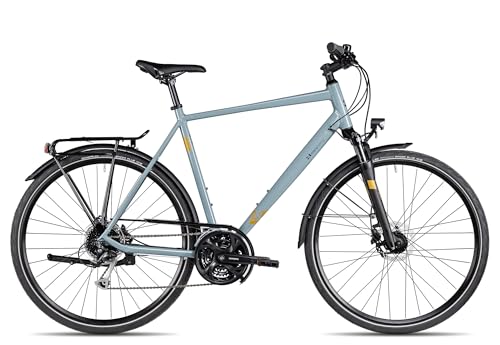 2R Manufaktur TRS27 | Trekkingbike | 28 Zoll Herrenfahrrad | 27-Gang Schaltung | hydraulische Scheibenbremse | inkl. Straßenausstattung, Farbe:Blue, Rahmengröße:60 cm