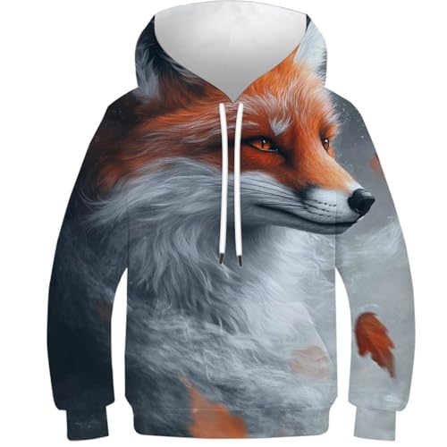 Sweat à capuche 3D renard enfant idéal pour l'école et le parc