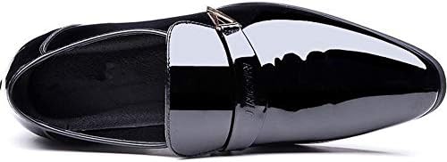 Wealsex Mens Patent Slip On Dress Shoes Faux Leather Smart Shoes Office Wedding Party Loafers Size 5-12