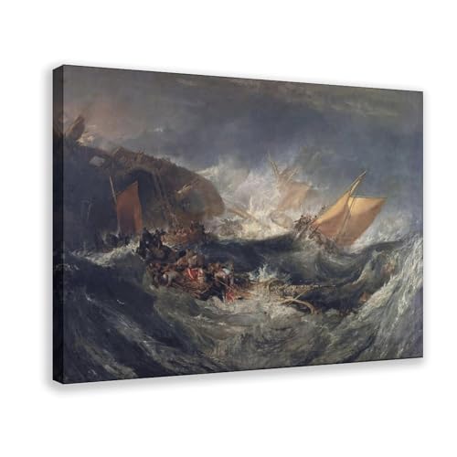 Impression sur toile The Wreck of A Transport Ship Turner cadre suspendu 50cm