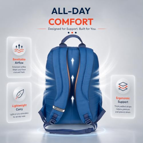 Image of Vega 21L Waterproof Backpack with 2 Compartments | Lightweight & Durable Office Bag for Men & Women | School Bag for Boys, Girls & Kids with Dual Bottle Compartment | 3 Years Warranty