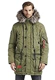 khujo Herren Mantel DUMBLE mit abnehmbarem Kunstfell Parka mit herausnehmbarem Kapuzenfutter aus Fleece