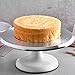 10 Inch Revolving Cake Decorating Stand, Professional Aluminum Alloy Cake Turntable with Silent Bearing, Easy Access to All Sides for Frosting, Smooth Smoothing (White)