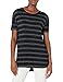 Produktbild Daily Ritual Damen Kurzärmelige Jersey-Tunika mit Überschnittenen Schultern und U-Ausschnitt, Bequeme Passform, Schwarz/Weiß, Streifen, M