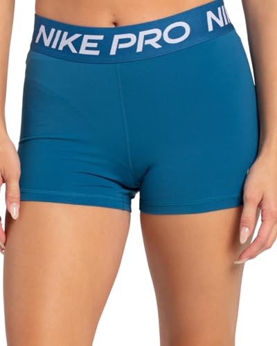 Nike Women's Pro 3" Shorts (US, Alpha, Small, Regular, Regular, Green Abyss)