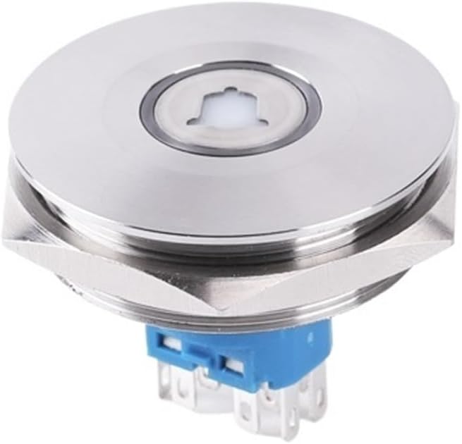 40mm RGB tri-colRing LED Illuminated Doorbell 1NO1NC Momentary Common Big Push Button Switch(Metal Top Carved)