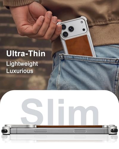 Coque iPhone 17 Pro Max cuir béquille antichoc sans cadre fine - 3