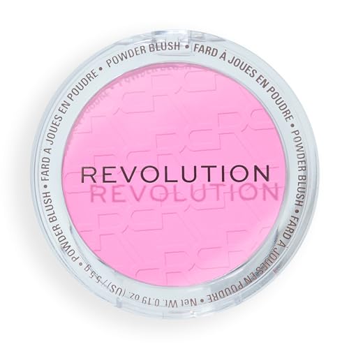 Revolution Beauty London Revolution, Blusher Reloaded, Talc-Free Powder Blush with Matte Finish for Cheeks, Rich Pigment & Buildable, Vegan & Cruelty-Free, Future Flush Pink