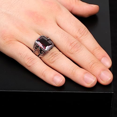 Bague aigle rubis argent 925 ne ternit pas avec chiffon entretien - 6