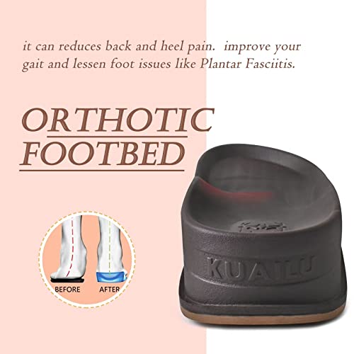 Kuailu Womens Comfortable Walking Platform Plantar Fasciitis Arch Support Ladies Athletic Orthotic Cushion Adjustable Back Strap Hiking Sandles Summer Open Toe Sport Outdoor Water River Brown Size 6 #TOP1