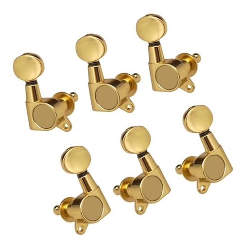 Goupilles de réglage de cordes de guitare, touches de réglage de tête de Machine, bouton ovale chromé Jeu De Chevilles D'accordage Pour Guitare (Color : Gold)