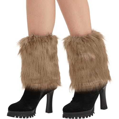 Image of Nanxson Womens Fur Leg Warmer Winter Short Boot Cuffs Covers Sleeves TTW0071
