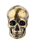 Skull Beads Brass Paracord Knife Lanyard Bead Gold/Silver Handmade Collectible (Gold)