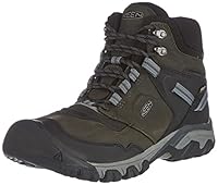 KEEN Men's Ridge Flex Mid Waterproof Hiking Boot, Magnet Black, 8.5 US