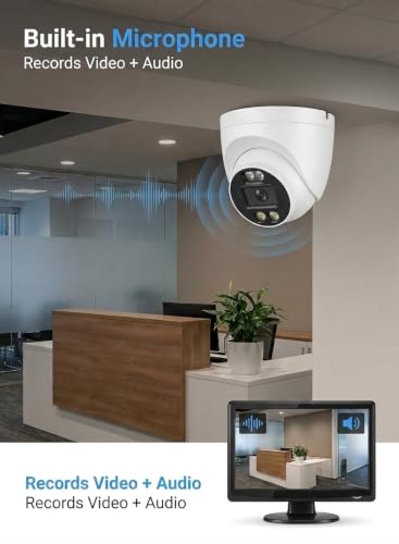 Image of HANUTECH 4MP Dome CCTV Camera | Color Night Vision, Mic, PoE ONVIF, Outdoor IP Camera, For NVR