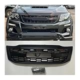 Modified GR Racing Grill Compatible with Hilux Vigo 2012 2013 2014 Radiator Grille LED Front Grills Bumper Mask Mesh Cov