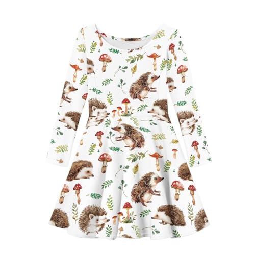 PinUp Angel Girl Long Sleeve Dress Cute Graphic Comfortable Casual Swing Flowy Twirly Dress for Kids