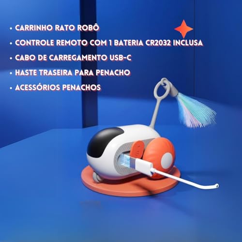 Brinquedo Carrinho Rato Controle Remoto Interativo Para Gatos Pet