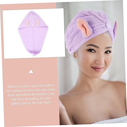 HAKIDZEL Orelhas De Coelho Chapéu De Cabelo Seco Proteção Do Cabelo Saúde Do Cabelo Absorção De Água