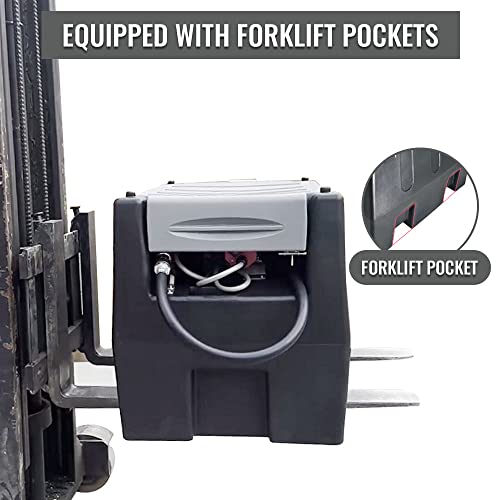 Tank For Fuel - Portable Fuel Tank - 58 Gallons Capacity - For Diesel - With Dc Fuel Transfer Pump 12V, Flow Rate 11Gpm, 13 Ft. Of Flexible Dispensing Hose, Battery Power Cable (2M) And Clamps #TOP3