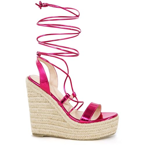 Espadrilles plateforme compensées femmes | Sandales à lacets confortables - 7