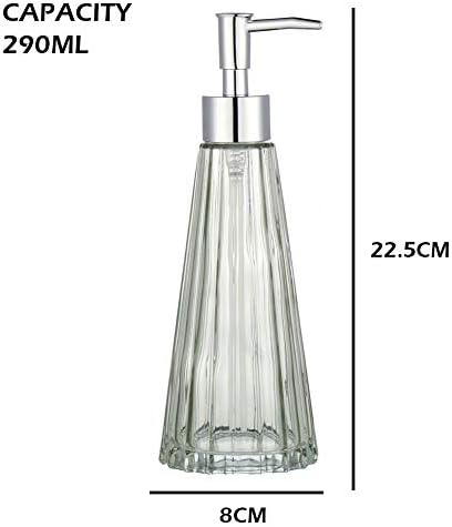 YunNasi Glass Soap Dispenser with Pump, Refillable Liquid Hand Soap Dish Soap Dispensers for Bathroom Counter, Kitchen Sink (Light green)