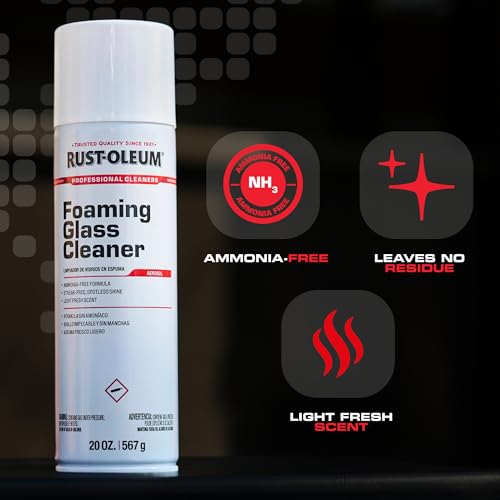 Rust-Oleum Professional Cleaners Foaming Glass Cleaner | 20oz Aerosol Can | Professional Strength | Ammonia-Free | Fresh Scent | 12 Pack - image 5